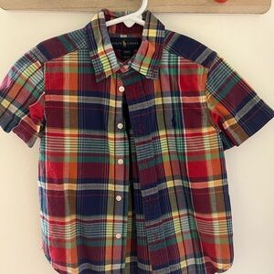 Ralph Lauren Multicolor Plaid Short-Sleeve Button-Down Shirt